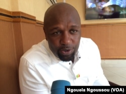 Joe Washington Ebina, président du FUL-D, à Brazzaville, le 31 août 2017. (VOA/Ngouela Ngoussou)