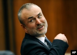 FILE - Gawker Media founder Nick Denton attends Hulk Hogan's trial against Gawker, in St. Petersburg, Fla., March 9, 2016.