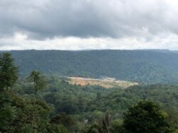 Kamp utama PLTA Batang Toru di Desa Bulu Payung, Kecamatan Sipirok, Kabupaten Tapanuli Selatan, Sumatera Utara. (VOA/Anugrah Andriansyah)
