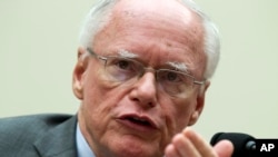 FILE - U.S. diplomat James Jeffrey speaks during a hearing on Iran before the House Foreign Affairs Committee at Capitol Hill in Washington, Oct. 11, 2017. Jeffrey is a former U.S. ambassador to Turkey.