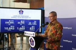 Juru bicara pemerintah untuk penanganan Covid-19, Dr. Achmad Yurianto, saat memberi keterangan pers, Sabtu, 2 Mei 2020. (Foto: Badan Nasional Penanggulangan Bencana)