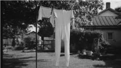 Long underwear of a river boatman hanging out on a line.