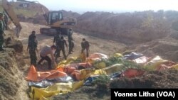 Rescue workers in Palu, Central Sulawesi, Indonesia.