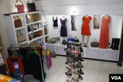 The Nakyma Fashion House in Nairobi mixes African-made clothing with fabrics from China. (VOA/R.Kyama)