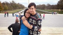 Suklid Kedklinhom, whose stage name is "Miss LaBella Mafia", poses with his mother in D.C.