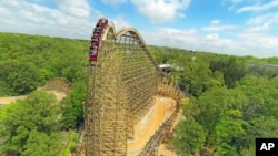 A rollercoaster at Silver Dollar City, in Branson, Missouri.