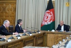 AQSh Davlat kotibi Entoni Blinken Afg'oniston Prezidenti Ashraf G'ani bilan muloqotda, 15-aprel, 2021
