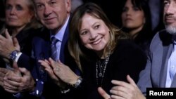 La directrice générale de General Motors, Mary Barra, au salon de Détroit, le 13 janvier 2018.