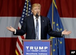 Republican presidential candidate Donald Trump speaks at a rally in Westfield, Indiana, July 12, 2016.