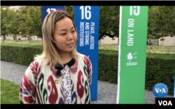 Tatyana Sin, Uzbekistan, UN Youth Climate Summit 2019, talks to VOA's Navbahor Imamova, New York, Septemer 23, 2019