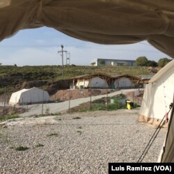 A camp at Mantamados sits empty, April 3, 2016. Aid workers at the site said the drop in the number of arrivals since the agreement between the European Union and Turkey is the reason, but Doctors Without Borders officials said the cause is unclear.