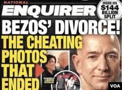 Media gossip 'The National Enquirer' menerbitkan laporan mengenai perselingkuhan Jeff Bezos.