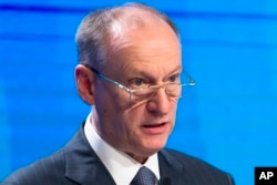 Kremlin Security Council Secretary Nikolai Patrushev speaks at an international security conference in Moscow, Russia, April 27, 2016.