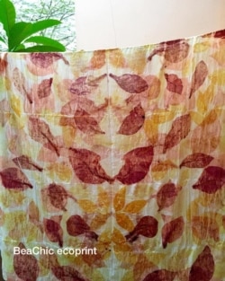 Kain hasil ecoprint karya Linna (Foto: Courtesy)