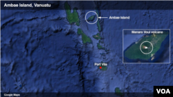 FILE - Manaro Voui volcano, on Ambae Island, Vanuatu