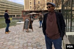 French Djibouti writer and academic Abdourahman Waberi is against President Emmanuel Macron's grand plan. (L.Bryant / VOA)