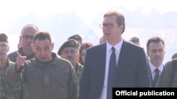 Predsednik Srbije Aleksandar Vučić u obilasku vežbe Slovenski štit 2019 (Foto: official publication)