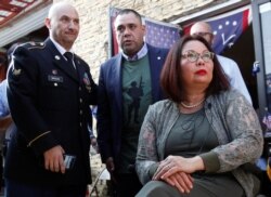 Wounded Iraq veteran Sen. Tammy Duckworth (D-Ill) at a meeting with veterans deported to Mexico during the presidency of U.S. President Donald Trump, as part of Veterans Day, at the Deported Veterans Support House in Tijuana, Mexico, November 11, 2019. RE
