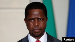 Le président de la Zambie Edgar Lungu à Paris, le 8 février 2016.