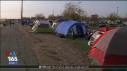 اقامت قربانیان آتش سوزی کالیفرنیا در چادرهای موقت