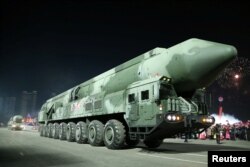 Military parade to mark the founding anniversary of North Korea's army, at Kim Il Sung Square in Pyongyang