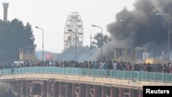 Iraqi demonstrators take part in anti-government protests in Nasiriyah, Nov. 28, 2019.