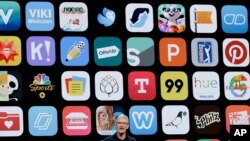 FILE - Apple CEO Tim Cook speaks during an announcement of new products at the Apple Worldwide Developers Conference in San Jose, Calif., June 4, 2018.