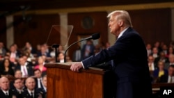 Presiden AS Donald Trump menyampaikan pidato di hadapan sidang gabungan Kongres Amerika hari Selasa (4/3) malam.