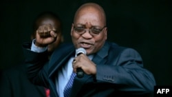 Le président sud-africain Jacob Zuma, lors d'une discours, à Johannesburg, le 29 novembre 2017. (Photo by AFP)