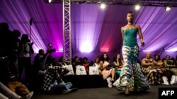 Une mannequin congolaise lors de la Congo Fashion Week, à Kinshasa, le 14 octobre 2017.