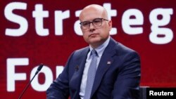 Perdana Menteri Serbia Milos Vucevic mengambil bagian dalam panel pemimpin selama Forum Strategis Bled edisi 2024 di Slovenia, 2 September 2024.