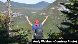 Mikah Meyer celebrates the splendor of the newly established Katahdin National Park in Maine.