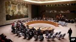 Le conseil de sécurité des Nations unies. (AP Photo/Seth Wenig)