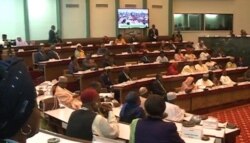 Lawmakers of Cameroon National Assembly, the lower house of parliament, are seen in session in Yaounde, Cameroon, Dec. 20, 2019. (Moki Edwin Kindzeka/VOA)