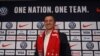 Vlatko Andonovski le nouvel entraineur de l'équipe féminine américaine de football lors de sa présentation à New York , USA, le 28 octobre 2019