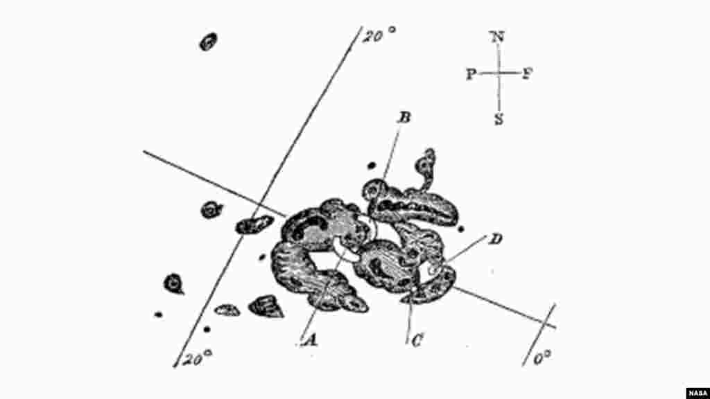 Sunspots sketched by Richard Carrington on Sept. 1, 1859. (Credit: NASA/Royal Astronomical Society)