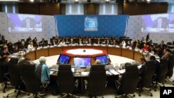 Pertemuan para pemimpin G20 di Antalya, Turki hari Senin (16/11). 