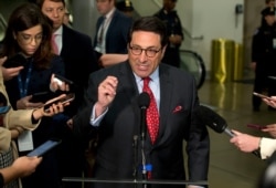 Personal attorney to President Donald Trump, Jay Sekulow speaks to reporters during the impeachment trial of President Donald Trump on charges of abuse of power and obstruction of Congress, Jan. 23, 2020, on Capitol Hill in Washington.