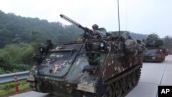 미 육군 제2보병사단 제2기갑여단 소속 병력이 지난 2017년 9월 한국 포천에서 열린 미한연합훈련에 참가했다. 