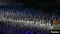 នេះ​ជា​ទិដ្ឋភាព​នៃ​ពិធី​បើក​កីឡា Asian Games ២០១៨ នៅ​ក្នុង​ស្តាត GBK Main Stadium ក្នុង​ក្រុង​ហ្សាការតា កាលពី​ថ្ងៃទី១៨ ខែសីហា ឆ្នាំ២០១៨។