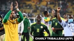 'Yan wasan Senegal suna murna