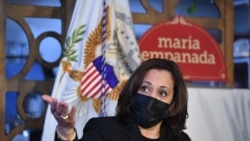 Vice President Kamala Harris takes part in a small business listening session at Maria Empanada in Denver, Colorado on March 16, 2021.