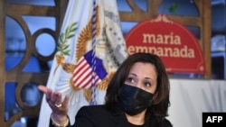 Vice President Kamala Harris takes part in a small business listening session at Maria Empanada in Denver, Colorado on March 16, 2021.