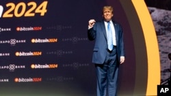 Le président élu Donald Trump lors de la conférence Bitcoin 2024, le samedi 27 juillet 2024, à Nashville, Tennessee. AP / Alex Brandon