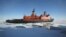 This Russias icebreaker navigates back from the North Pole to the floor of the Arctic Ocean, August 2007. (file photo)