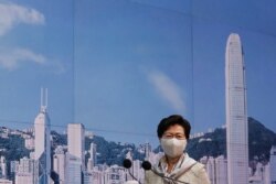 Hong Kong Chief Executive Carrie Lam attends a news conference ahead of national security legislation, in Hong Kong, June 30, 2020.