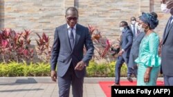 Le président béninois Patrice Talon au Palais de la Marina le 1er août 2020 à Cotonou lors des célébrations de l'Indépendance.