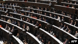 A general view shows Thai MPs during the vote to decide the country's next prime minister at the Thai Parliament in Bangkok on July 13, 2023.