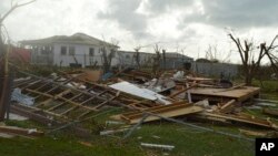 Damage is left after Hurricane Irma hit Barbuda, Sept. 7, 2017.