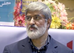 FILE - Ali Motahari, who has been barred as a candidate in the parliamentary elections, attended a campaign gathering of candidates mainly close to the reformist camp, in Tehran, Feb. 23, 2016.